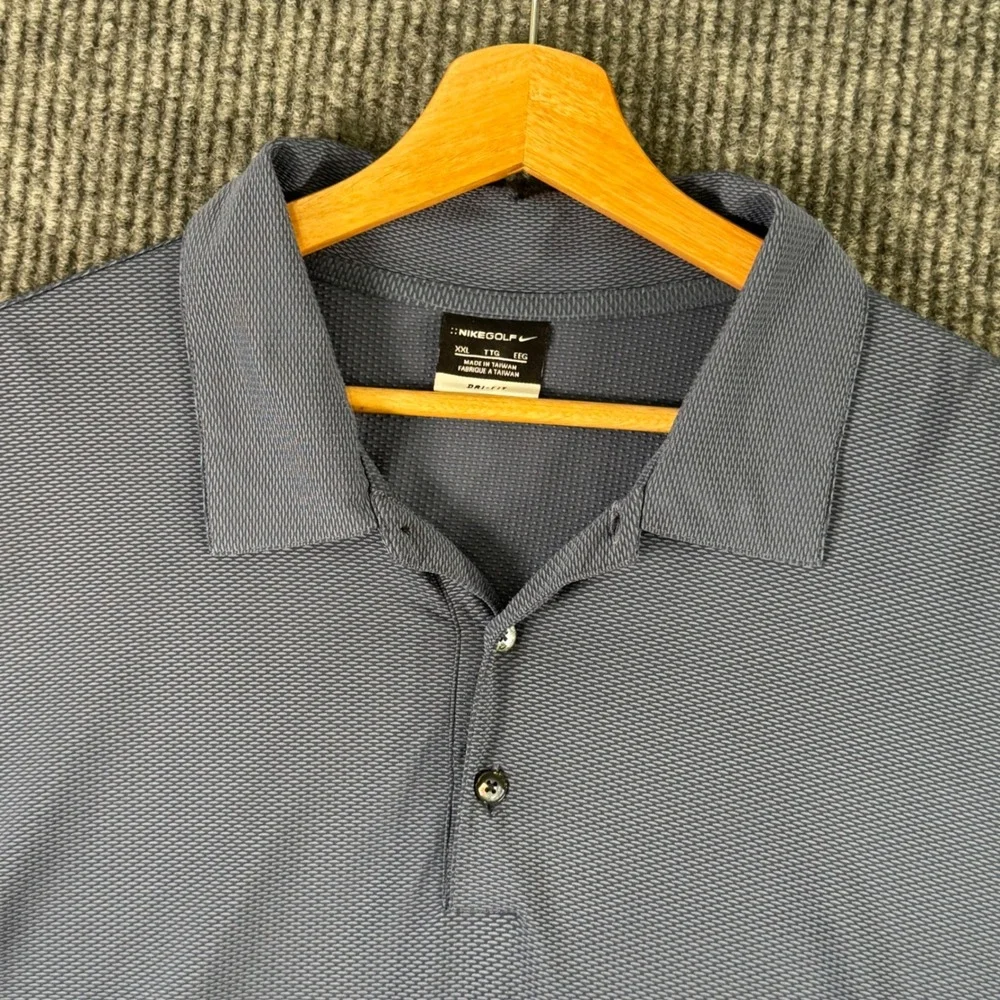 VTG Nike Golf Dri-FIT Polo Shirt Mens XXL Y2K Blue Preppy Country Club Old Money